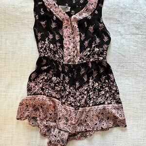 Ecote Urban Outfitters Magdalena Floral Printed Romper Dress